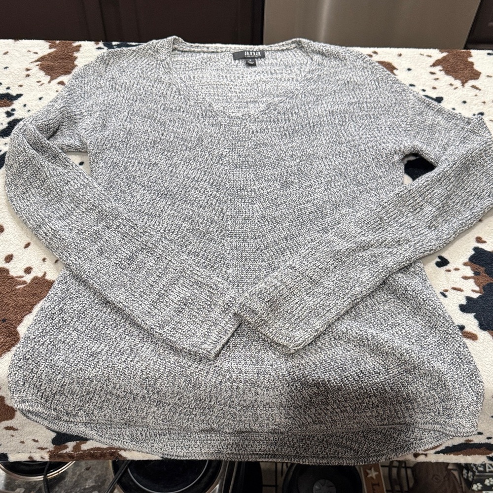 a.n.a Gray V-Neck Sweater